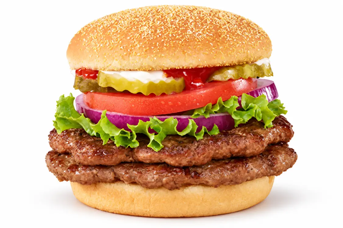Premium double hamburger